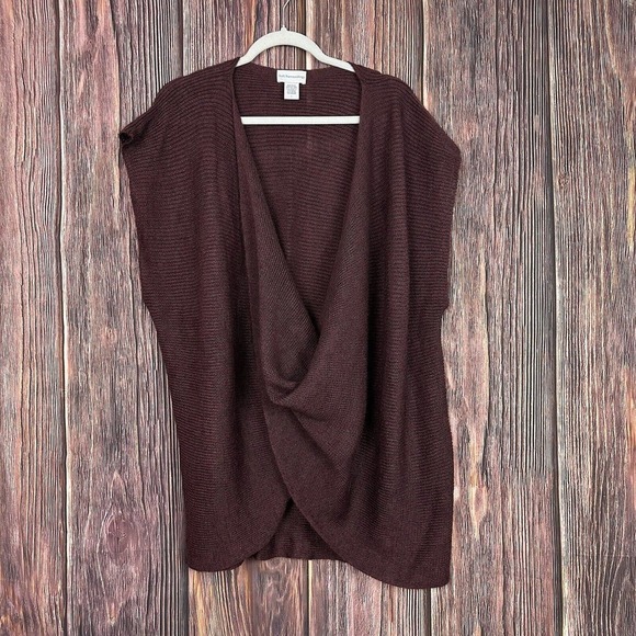 Soft Surroundings Sweaters - Soft Surroundings Womens Sleeveless Crossover Front Sweater Ramie Mohair Large L